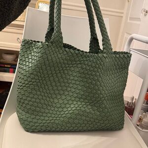 Green Woven Tote Bag